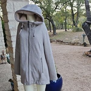 1 Madison Expedition Heritage Sweatshirt Fabric Fleece Hooded Coat XL Oatmeal